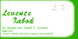 levente kabok business card